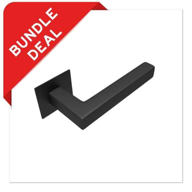 Sluitwerkpakketten met Deurkruk Squared 20 Flat Zwart